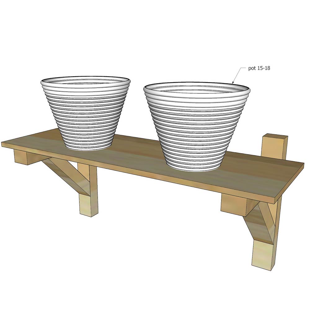 Rangka HIRO 1 p: 60 cm + 2 pot d:15 cm