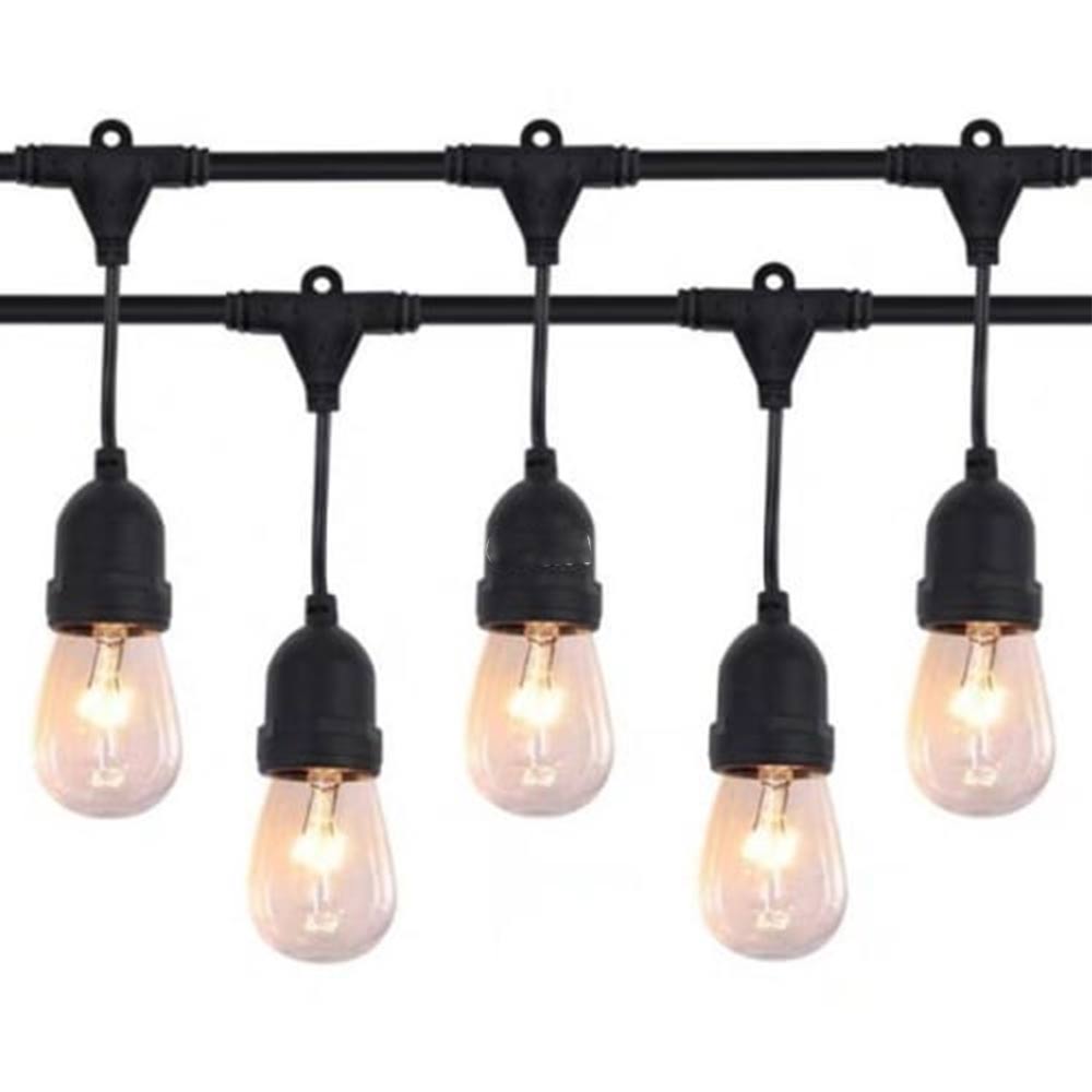 Kabel lampu gantung fitting 10 slot E27+ Bohlam E27 4 watt (panjang 10 m)