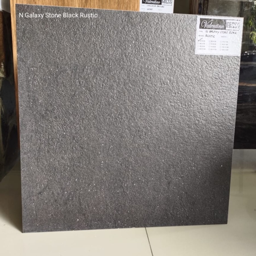 Granite lantai valentino gress galaxy stone black 60 x 60 cm